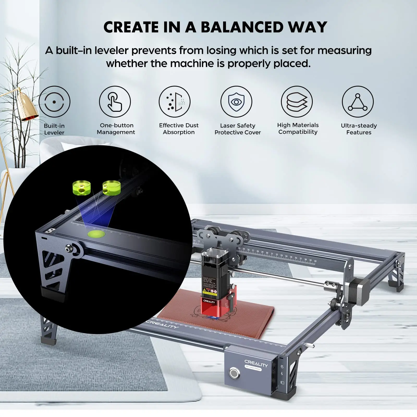 Creality Engraving Machine CR Falcon 24W Engraving Machine 5W Output Compressed Spot DIY Art Craft Logo Mark