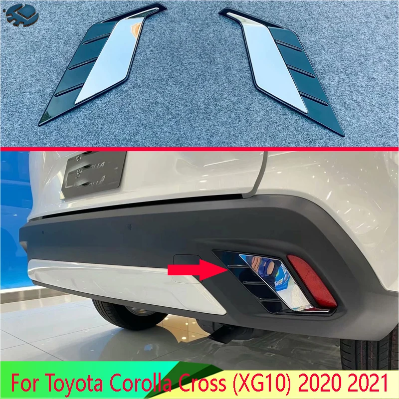 

For Toyota Corolla Cross (XG10) 2020 2021 ABS Chrome Rear Reflector Fog Light Lamp Cover Trim Bezel Frame Styling Garnish