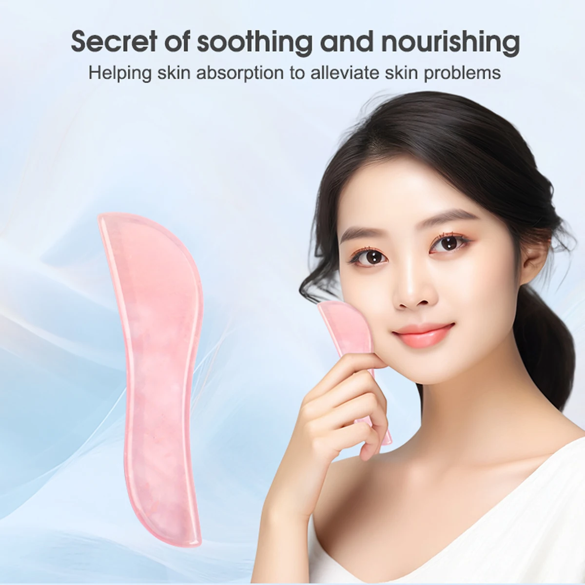 S Shape Jade Gua Sha Scraping Massage Tool Natural Jade GuaSha Board for Full Body Relaxing Pain Relief Anti Aging Face Tool