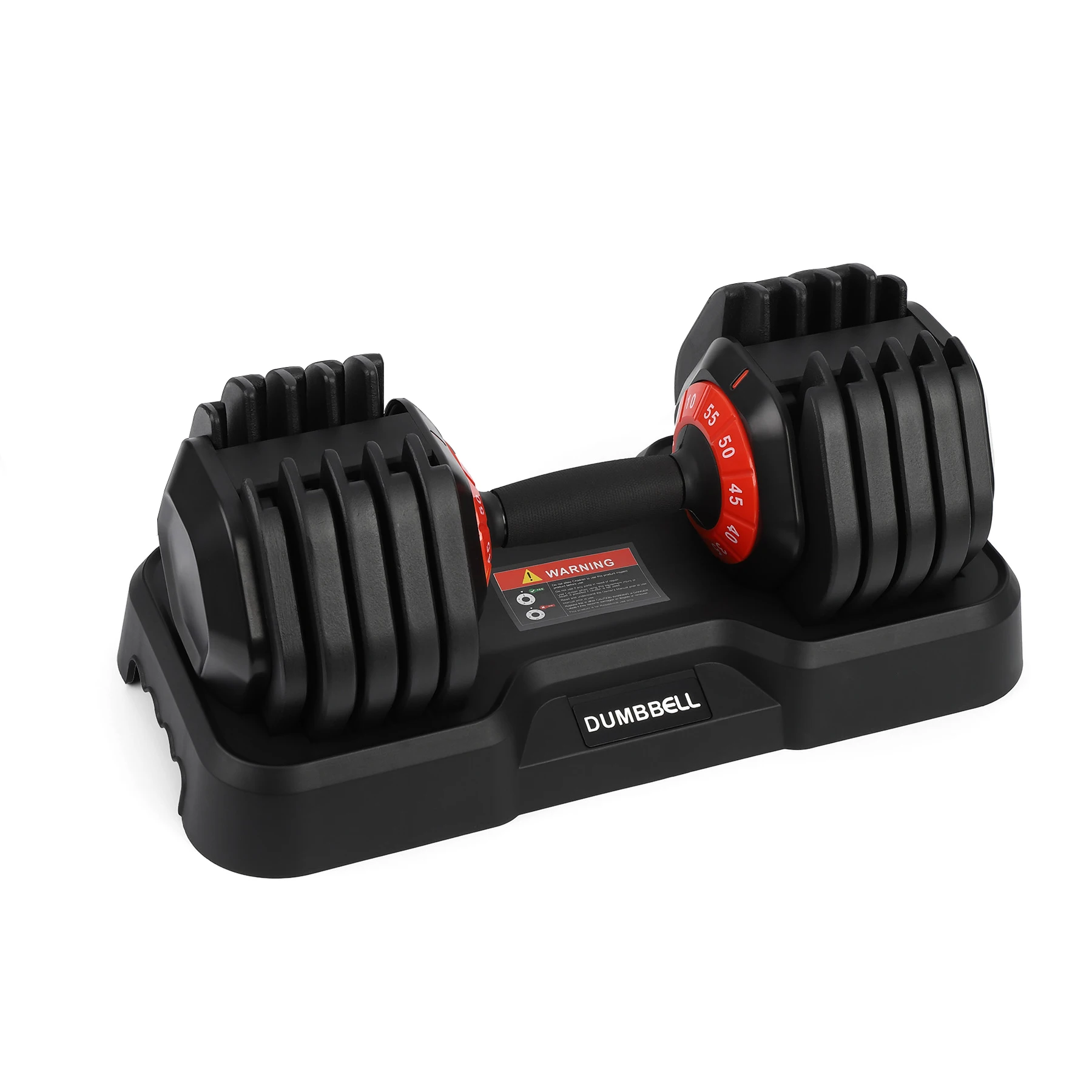 Ensemble d'haltères réglables 55 LBS 10-en-1 avec réglage rapide et facile à une main et poignée métallique antidérapante pour hommes et femmes