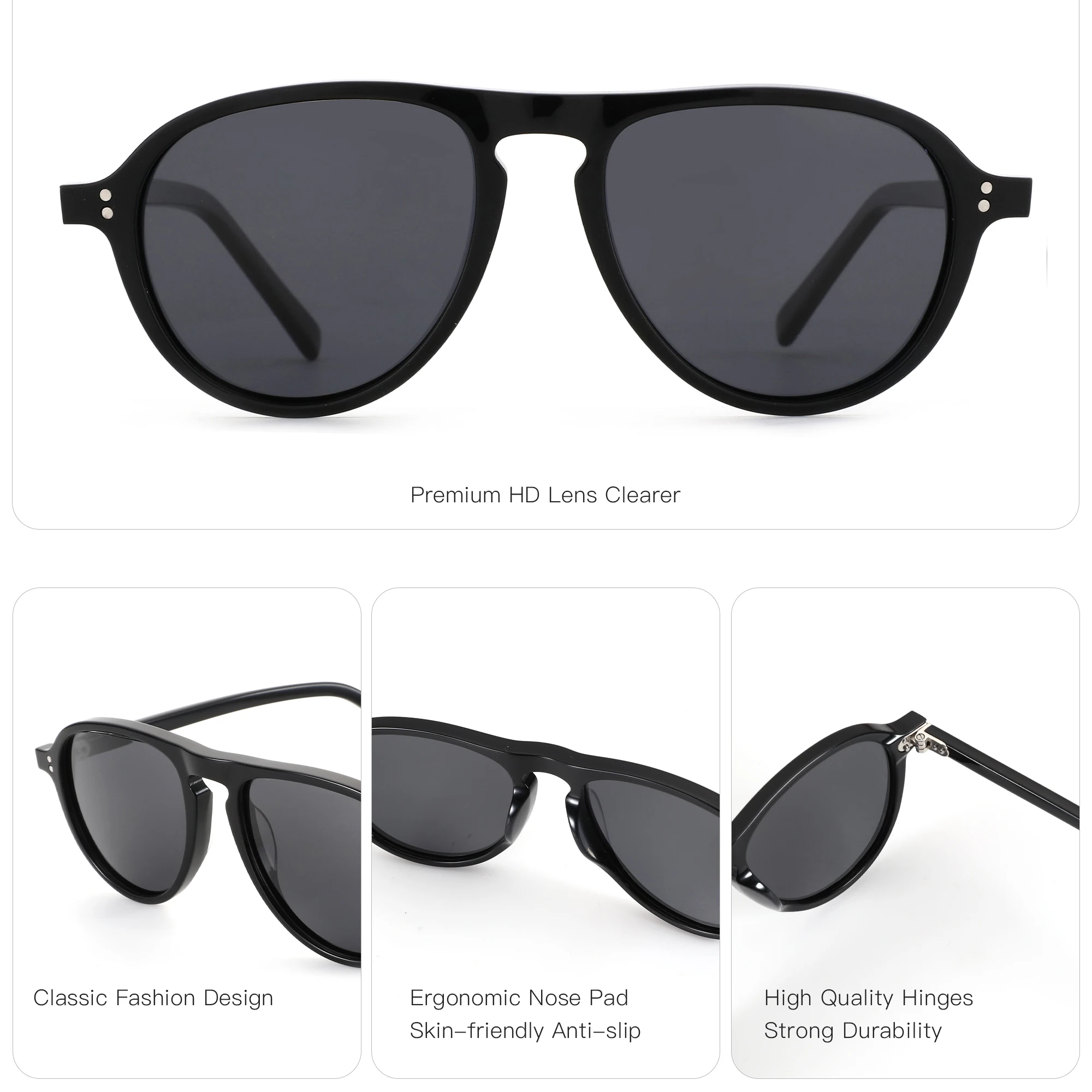 ZENOTTIC（S Size）Stylish Square UV400 Sunglasses Prescription For Men Handmade Acetate Polarized Myopia Optical Sun Glasses