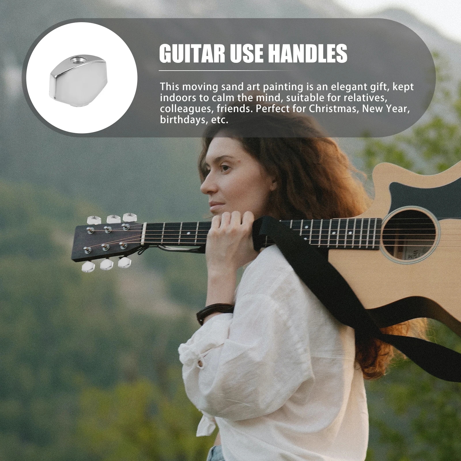 

6 set Tuner Handles Durable String Locking Function Folk Acoustic Electronic Guitar String Locking Function Tuner Caps