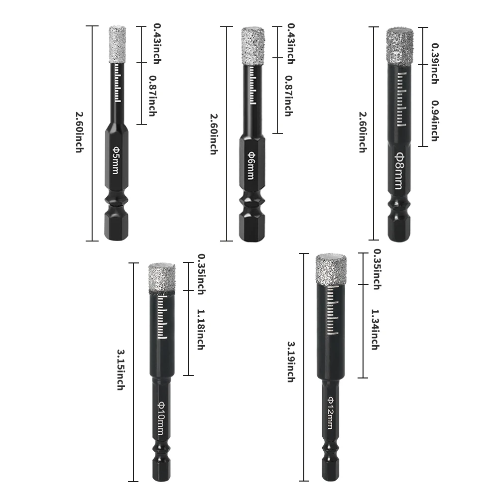 Imagem -04 - Hex Shank Soldadas Dry Tile Cerâmica Diamante Broca 512 mm Buraco Saw Alumínio Case Grupo Mármore Cerâmica Granito Porcelana Cup Saw