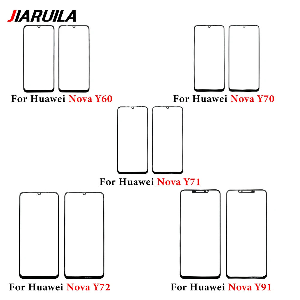 10Pcs For Huawei Nova 8 8i 9 Se Pro Y60 Y61 Y70 Plus Y70 Y71 Y72 Y90 Y91 Front Touch Panel Glass Cover Repair Replace Part