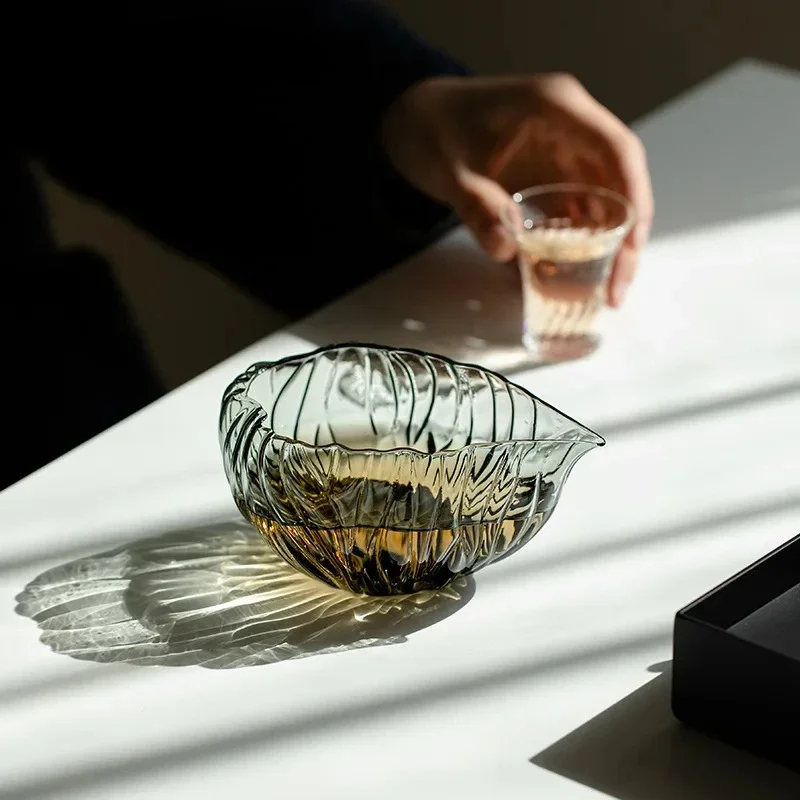 Creative Lotus Boat Glass Tea Pitcher Boutique Shell Fair Cup Cha Hai Heatproof Justice Cup Coffee Tea Services Equipment