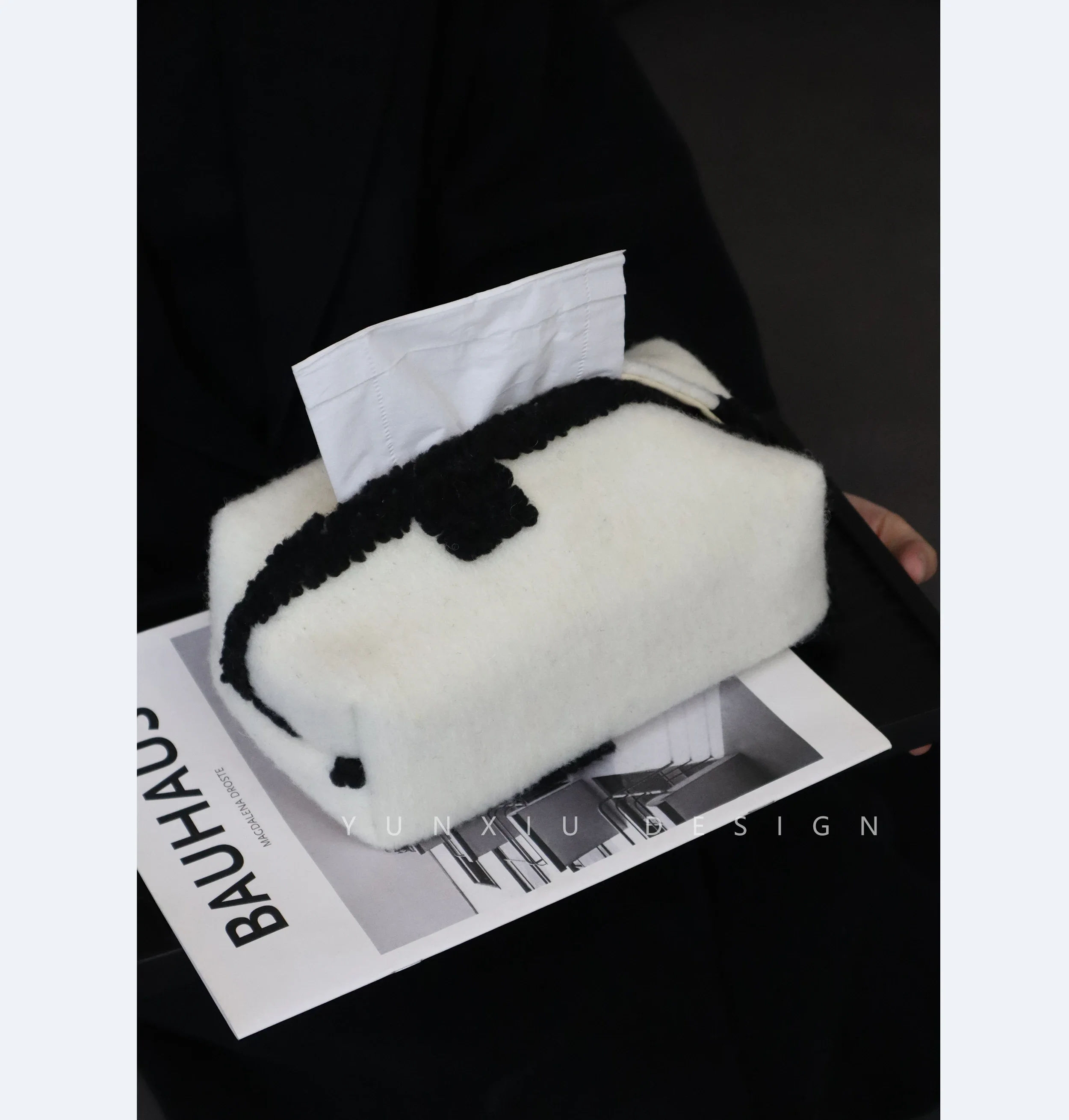 Black and White Abstract Tissue Cover