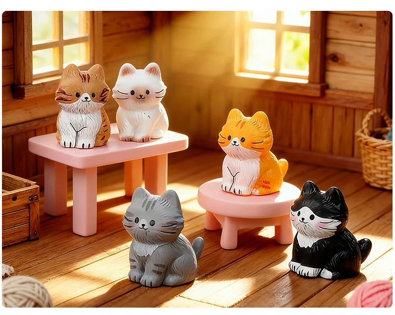 

5 шт. подвесок в виде кошек, милые аксессуары из смолы, подходят для декора своими руками.