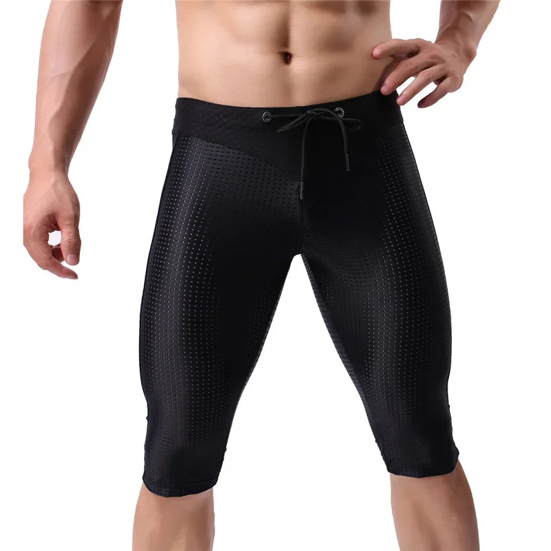 New Men Mesh Shorts Surf Board Short Pants Tights Breathable Long Boardshorts Sport Fitness Bodybuilding Workout Jogger Shorts