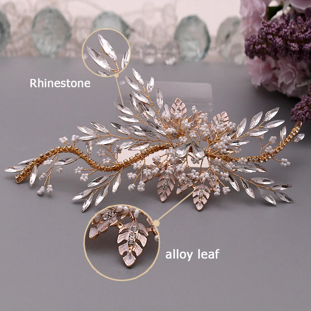 Shining Steentjes Headdresses Goud Zilver Bruid Hoofdband Haar Accessoires Voor Vrouwen Bruiloft Godmother Hoofdtooi