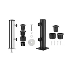 Aço Umbrella Base Stand Tube, Umbrella Mount, Heavy Duty, Clamp Substituição Parasol, Docas, Gramado, Quintal, Jardim, Quintal