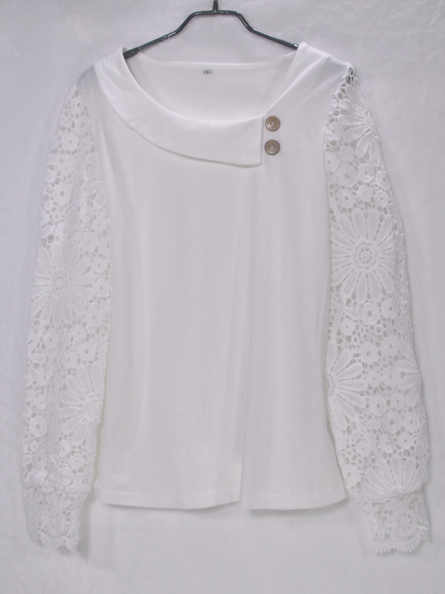 2024 Spring White Lace Shirts Long Sleeve Top Women Buttons Casual Office Womens Tops And Blouse Femme Shirt For Women