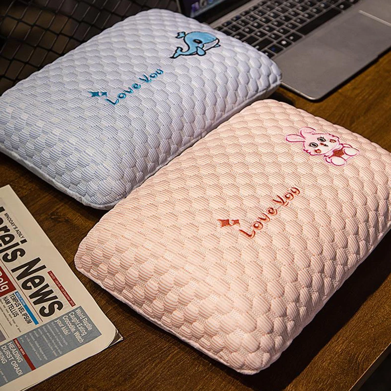 Ice Bean Pillow Sleeping Table Pillow Small Pillow Memory Cotton Slow Rebound Office Sleeping Pillow Cushion Hugging Pillow