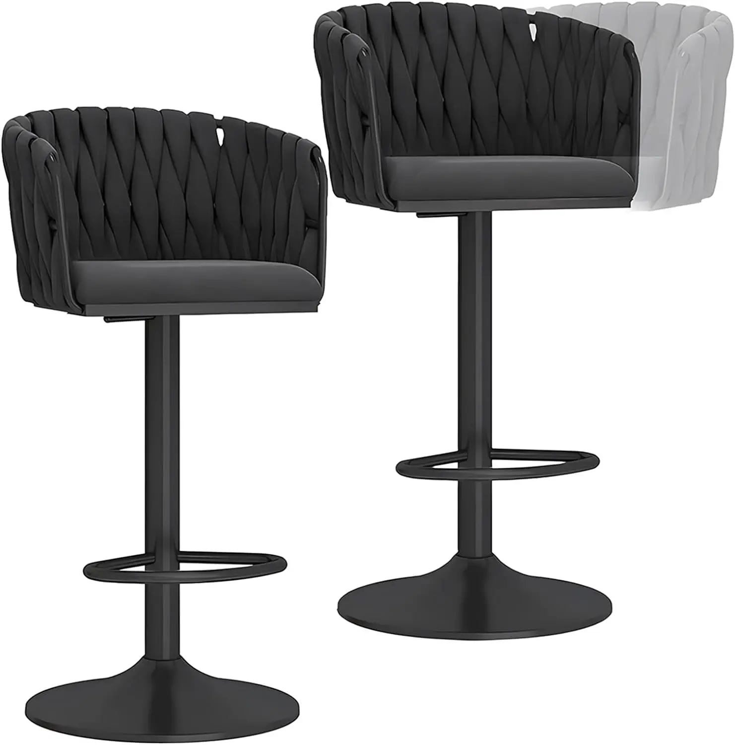 

Nordic Fashion High Quality Bar High Chair Commercial Furniture Velvet Swivel High Bar Chair