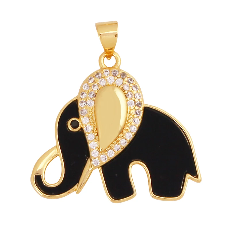 Tier Katze Bär Löwe Leopard Schlange Fuchs Schaf Charm Anhänger, echte 18K vergoldet Halskette Armband Schmuck Komponenten Versorgung S36 – Detail 12