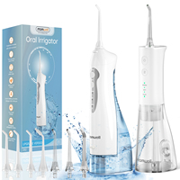 Water Dental Flosser Cordless Oral Irrigator with 3 Pressure Modes, 300ML Water Tank, IPX7 Waterproof, 7 Jet Tips, for Gums