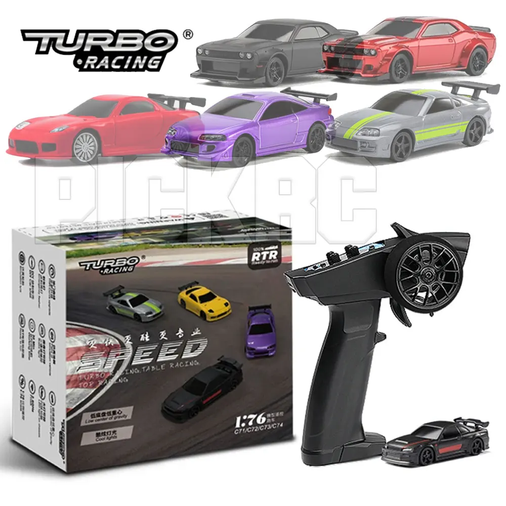 Turbo Racing 1:76 C71 C72 C73 C74 C75 RC Flat Running Racing On-road Car Full Proportional Mini Simulation Adult Children's Toys