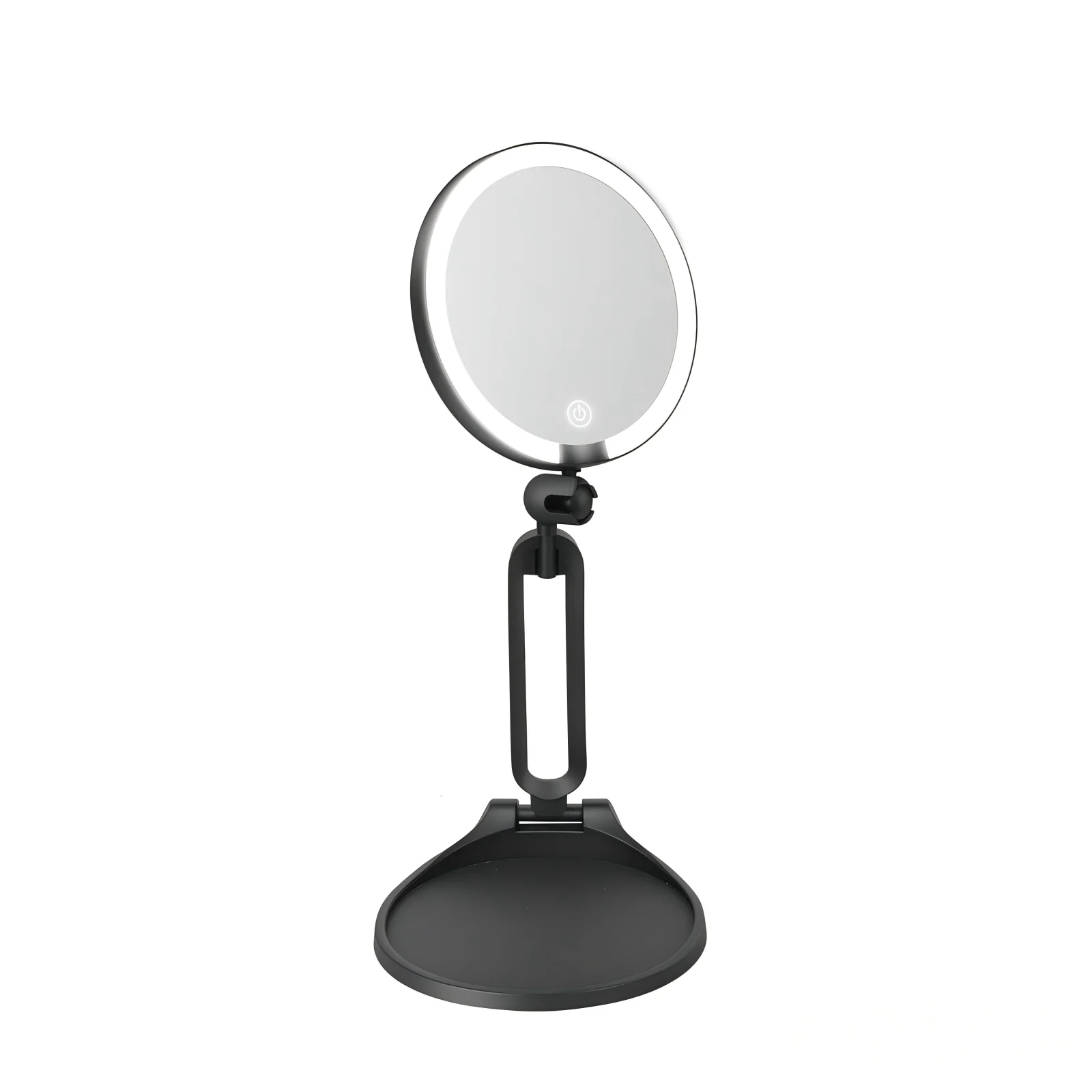 Travel Makeup Mirror With Sturdy Abs Construction Foldable Space Saving Double Sided Led Vanity