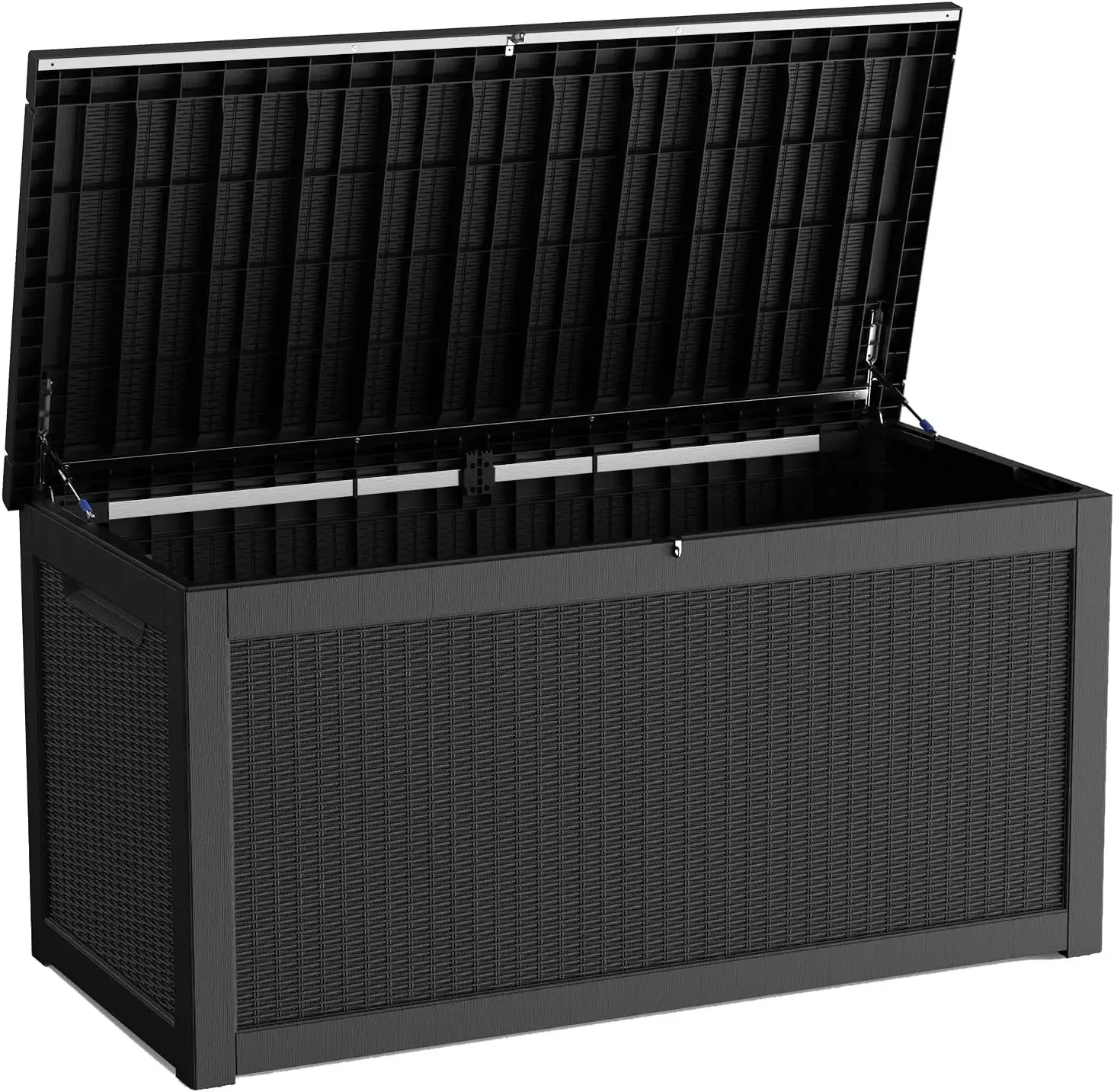 320-Gallon Outdoor Storage Box, Heavy-Duty Reinforced Resin Deck Box, Large Storage Bin with Lockable Lid, Waterproof Container