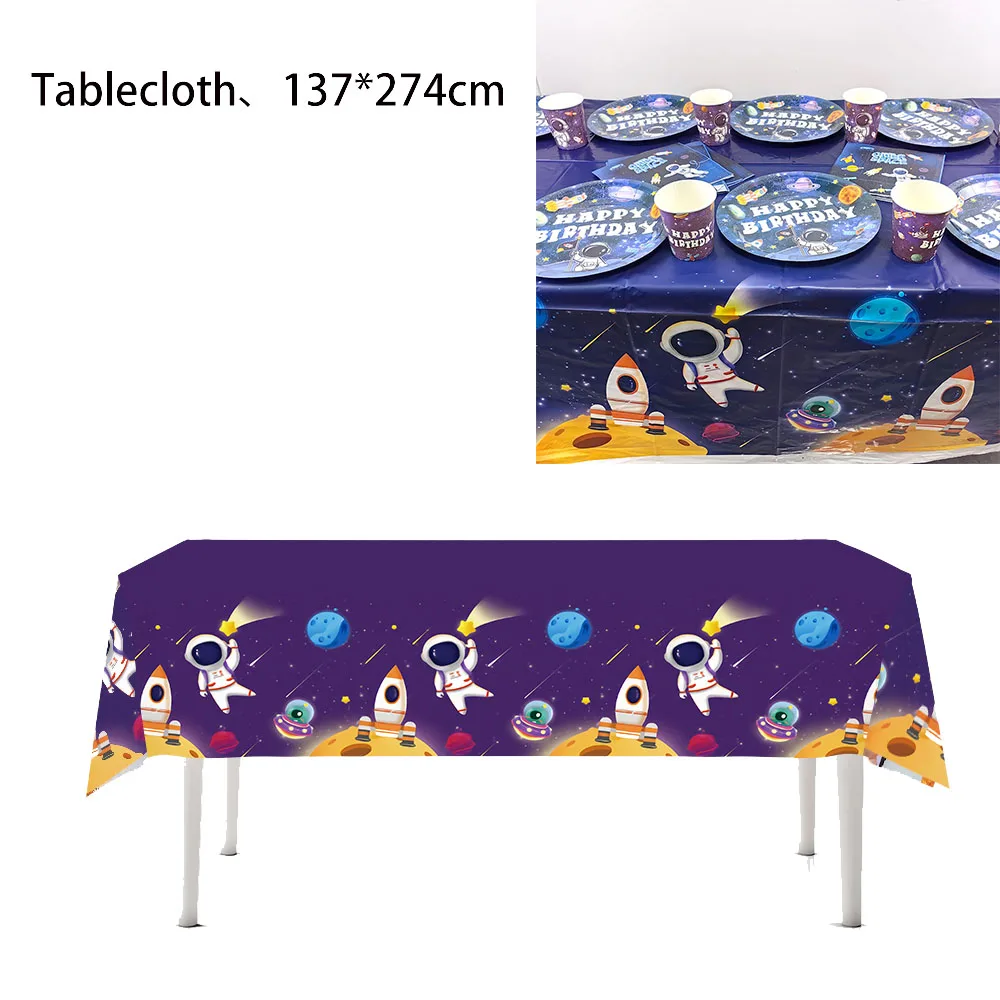 Space Tablecloth Outer Space Themed Birthday Party Supplies Birthday Table Cover for Solar System Galaxy Planets Astronaut Party