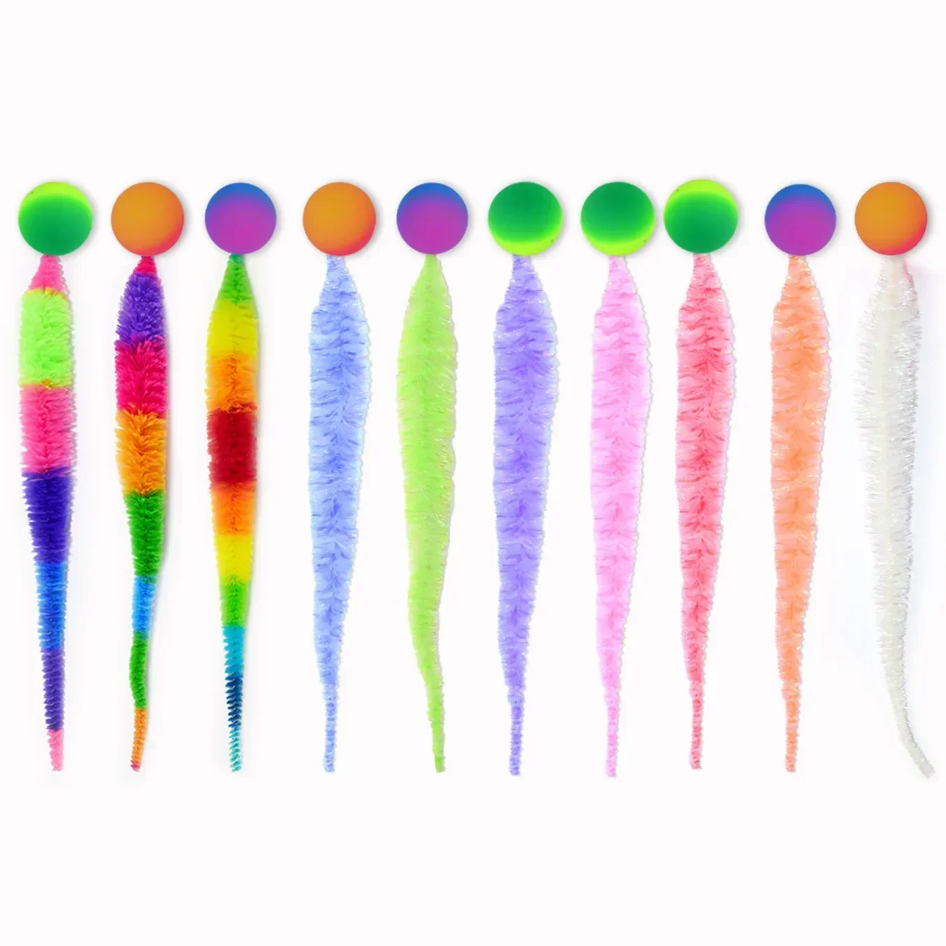 1/5/10 Uds. Juguetes interactivos para gatos, Tickle Cat, pelota que rebota colorida, suministros para mascotas, rompecabezas, juguete elástico para gatos de interior