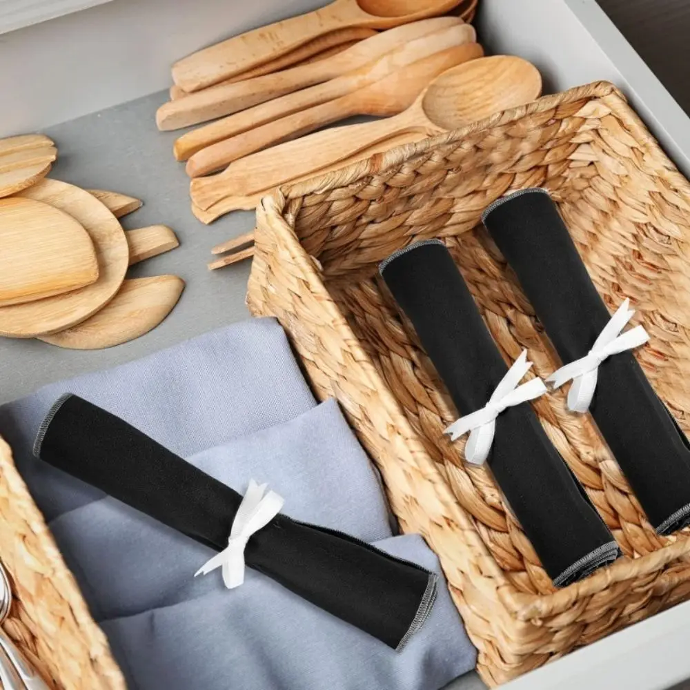 Multi-functional Felt Silverware Storage Bag Anti Tarnish Large Capacity Utensils Organizer Cutlery Pouch Home