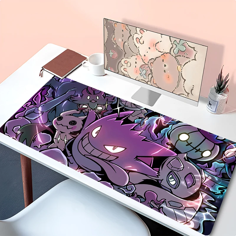 

Laptop Japan Anime Extended Desk Mat XXL Purple Mousepad PC P-pokemon Gengar Keyboard Rug XXL Gamer Cabinet Mouse Pad Best Gift