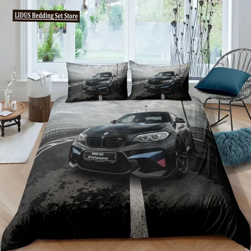 Sports Car Duvet Cover Set Luxury High Quality 3D Printed Bedding 2/3pcs Double Queen King Bedclothes Adults Boys Home Textile