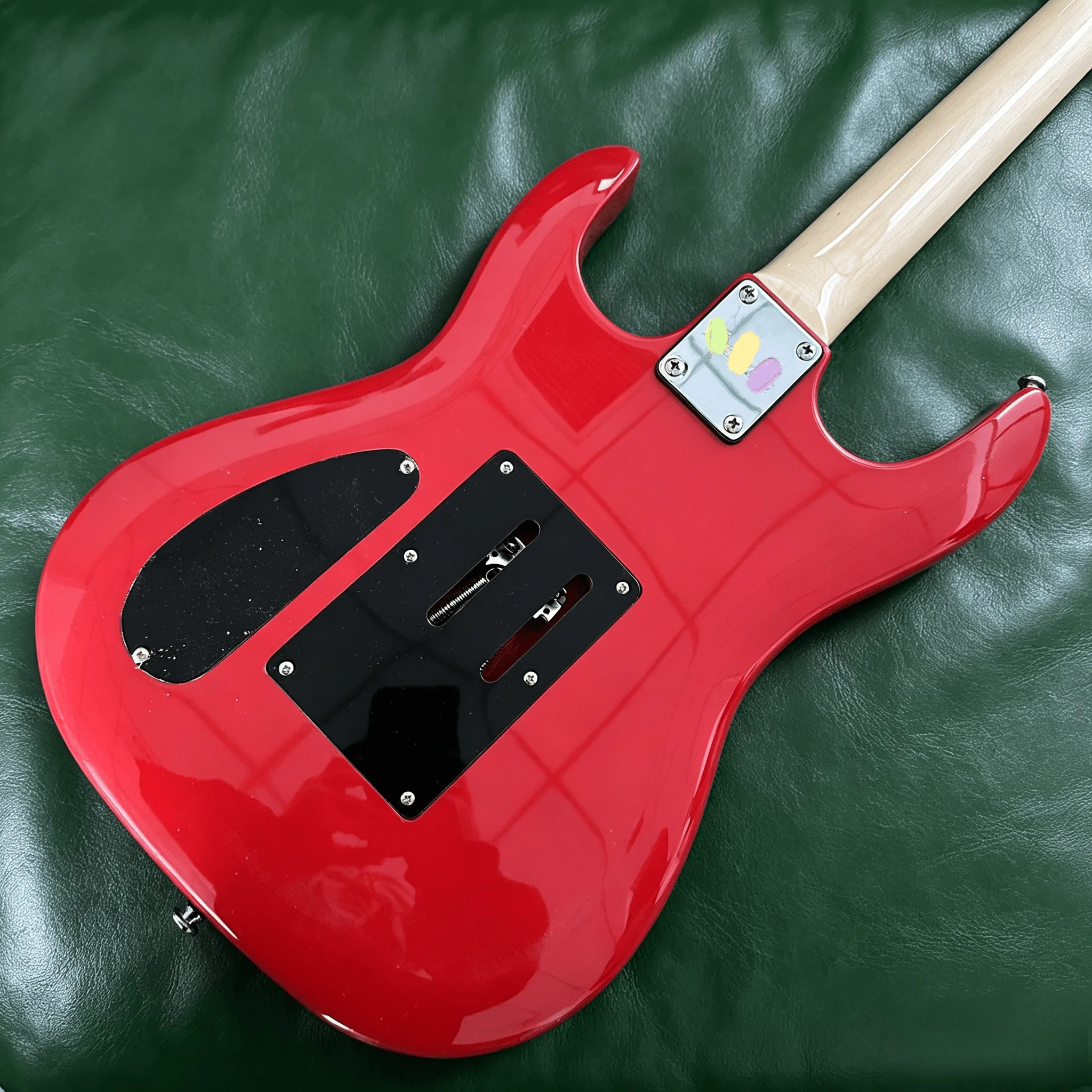 US Warehouse Red Comic Print JEM Super Strat Style Red Surf Graphic Electric Guitar Double Locking Floyd Rose Tremolo HH Humbucker Pickups 24 Frets 6 String Free Shipping
