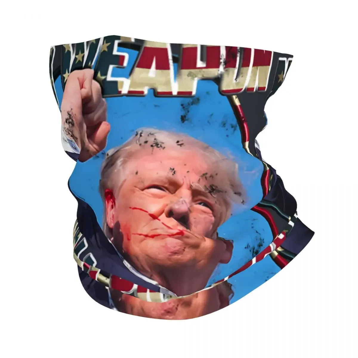 Trump 2024 Campaign Attempt Motocross Bandana Neck Cover Printed Donald Trump Face Scarf Multi-use Cycling Riding  All Season