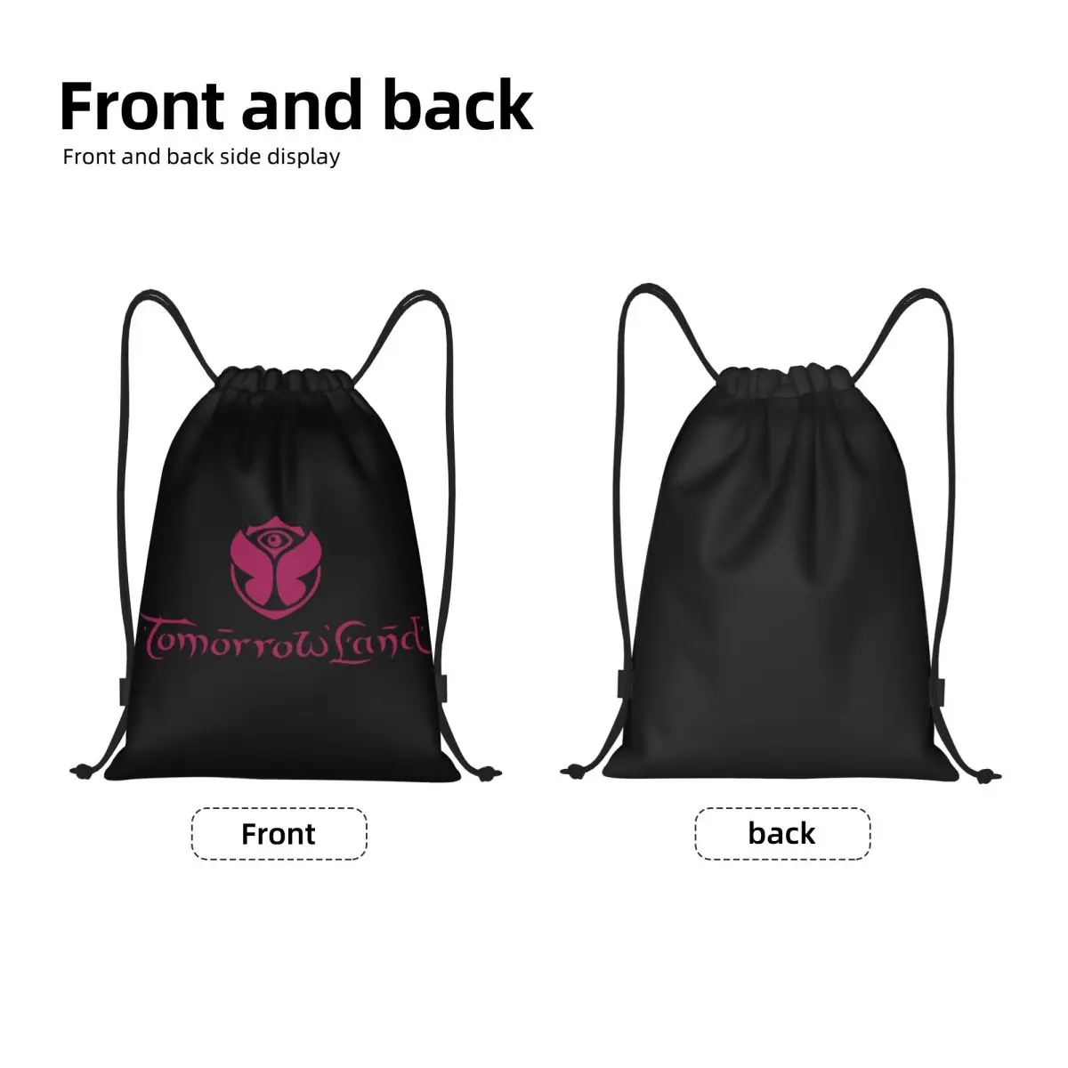 Custom Tomorrowlands Drawstring Backpack Bags Lightweight Belgian Electronic Dance Music Festival Gym Sports Sackpack Sacks for