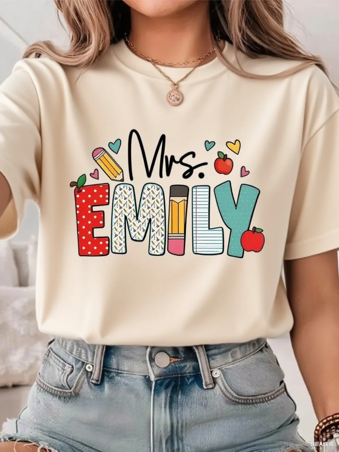 

Пользовательские «Мисси. Учитель Эмили - брендовая уличная одежда из чистого хлопка с тематическим принтом и принтом, Новое поступление, универсальная футболка S-4XL