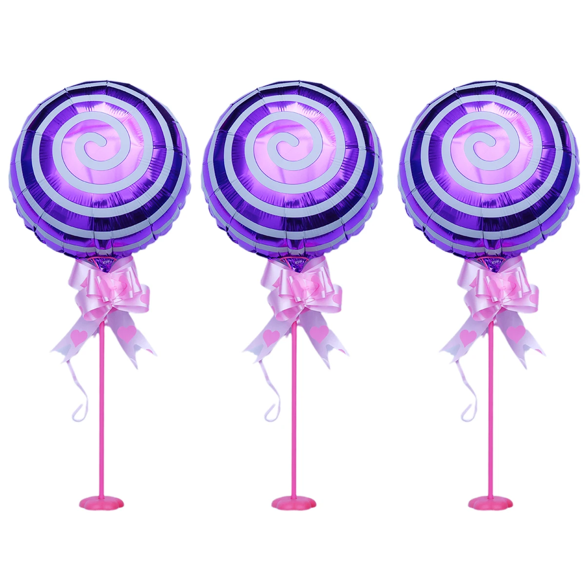 

3pcs Round Table Balloon Aluminum Foil Lollipop Design Party Decoration Creative Balloon For Wall Floor Decor