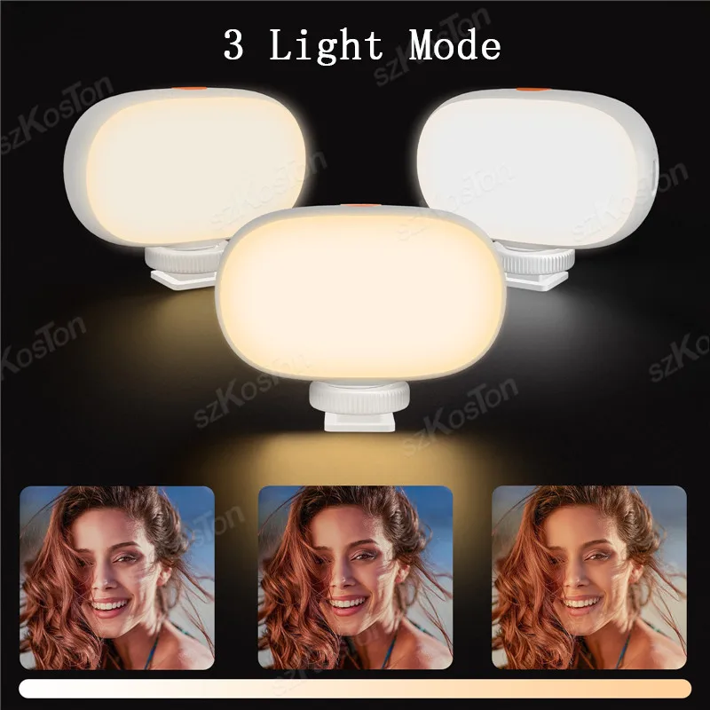LED Clip Video Light Portable Photography On-Camera 3000K-5000K Bi-Color Lighting Cold Shoe For DSLR Camera Camcorder Gopro Vlog