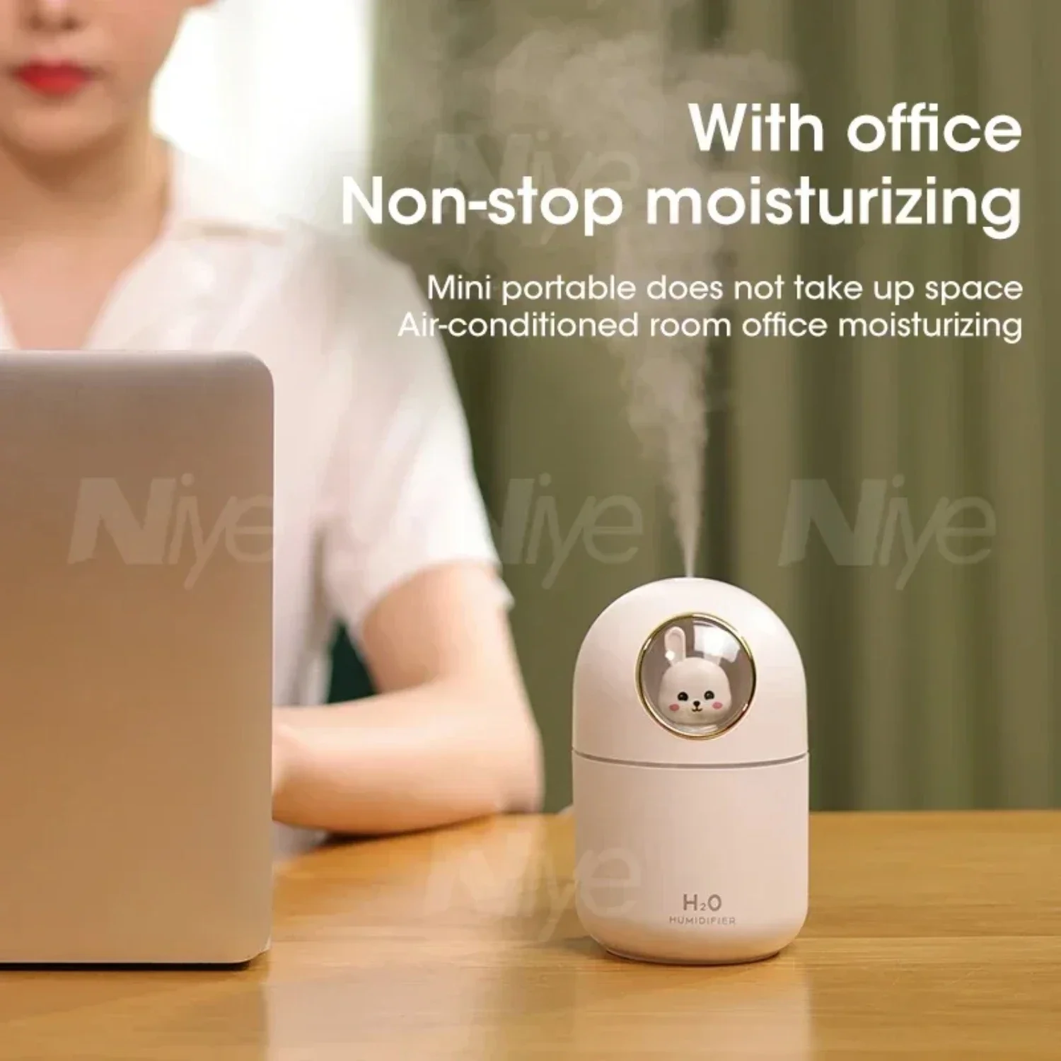 Mini Quiet & Cute 300ml Pet Air Humidifier with Night Light & USB Port - Essential Oil Diffuser for Moisturizing the Air in Home