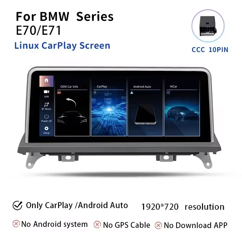 Uckazy Car Android 14 Multimedia Speler voor BMW X5 E70 X6 E71 2007-2013 Autoradio Scherm Origineel CCC CIC Navigatie