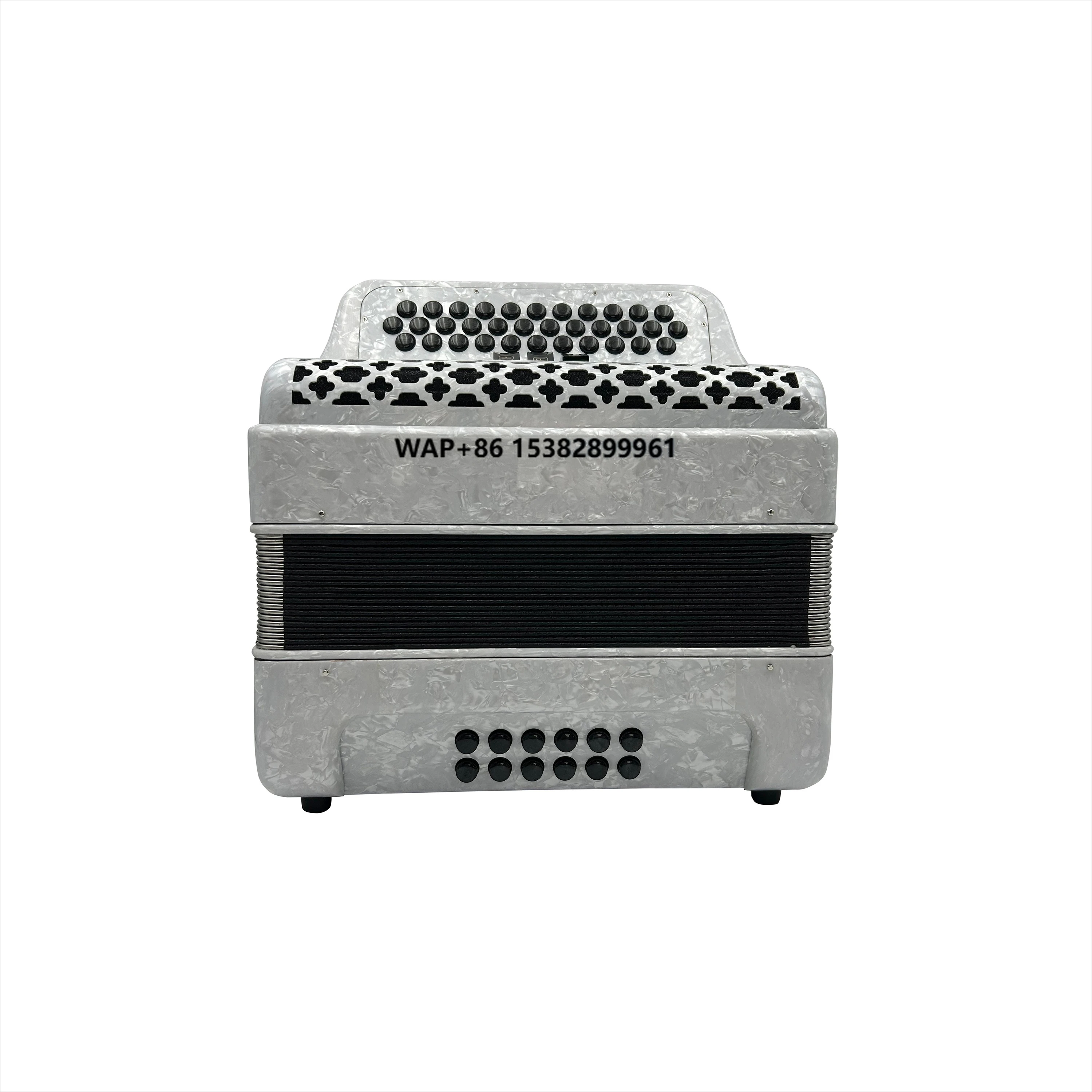 

SEASOUND Professional OEM Diatonic 34-Button 12-Bass 3-Register White Celluloid Accordion Portable JB3412B