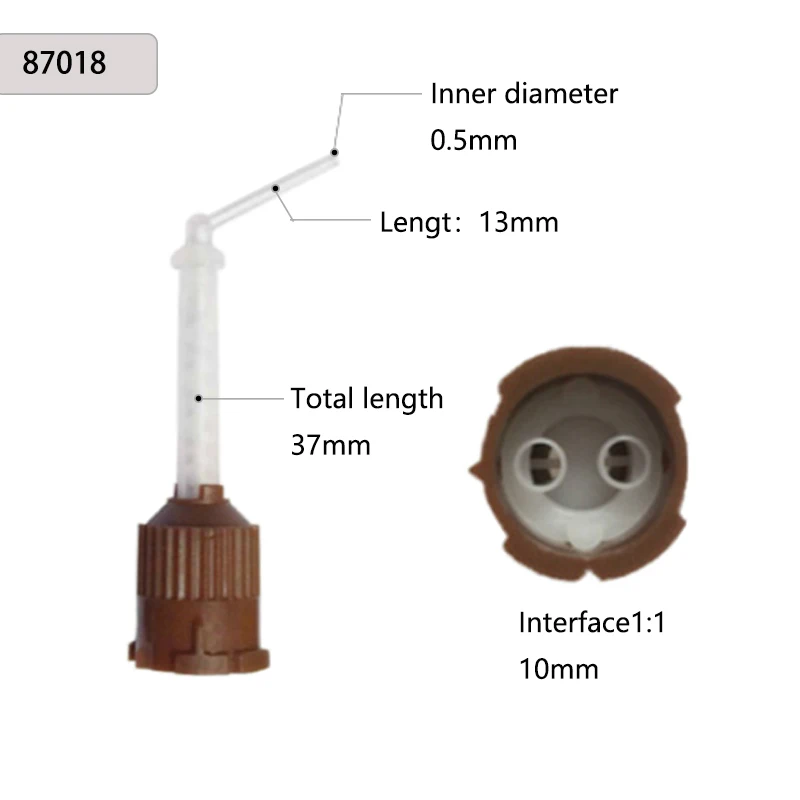 50/100PCS Dental Mischen Tipps Silikon Gummi Mischen Spitze Dental Abdruck Materialien Mischen Rohr Prothese Labor Farbe Rohre