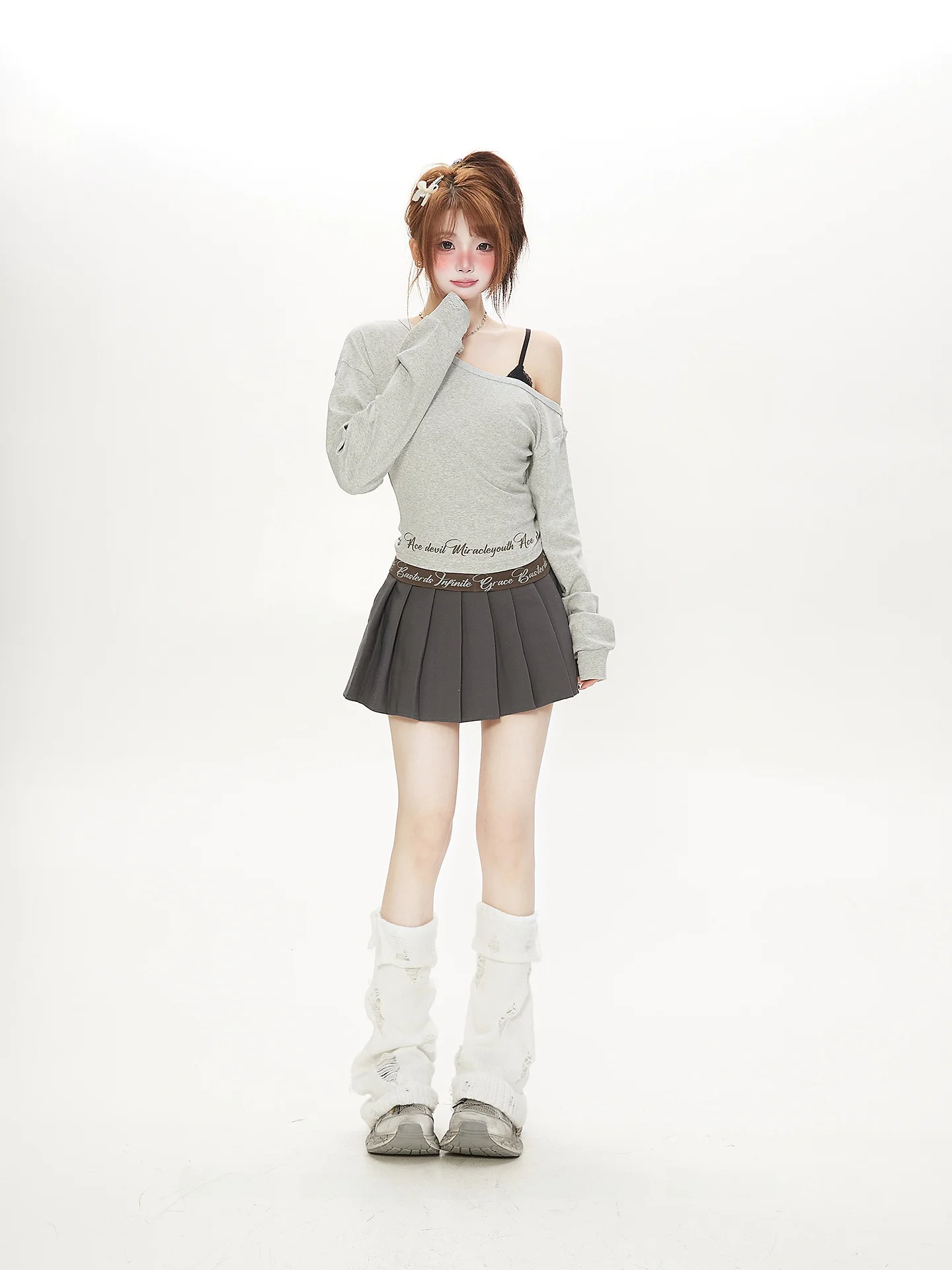 

Slim Fit Long Sve T-irt Women's Casual Sle Cotton Spring New Loose Feeling Letter Print Base Top Slim Waist ow Thin