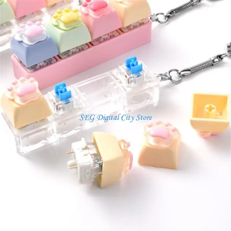 U75B 4-Key Cartoon Keyboard Keychain With Clickable Buttons For Anxiety Relief And Fun Clicky Button Toy
