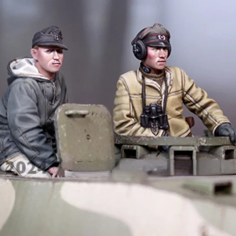 1/35 Scale Resin Figure Assembly Model Kit Panzer Crew Set (2 Figs) Military Miniature Unassembled Unpainted N897