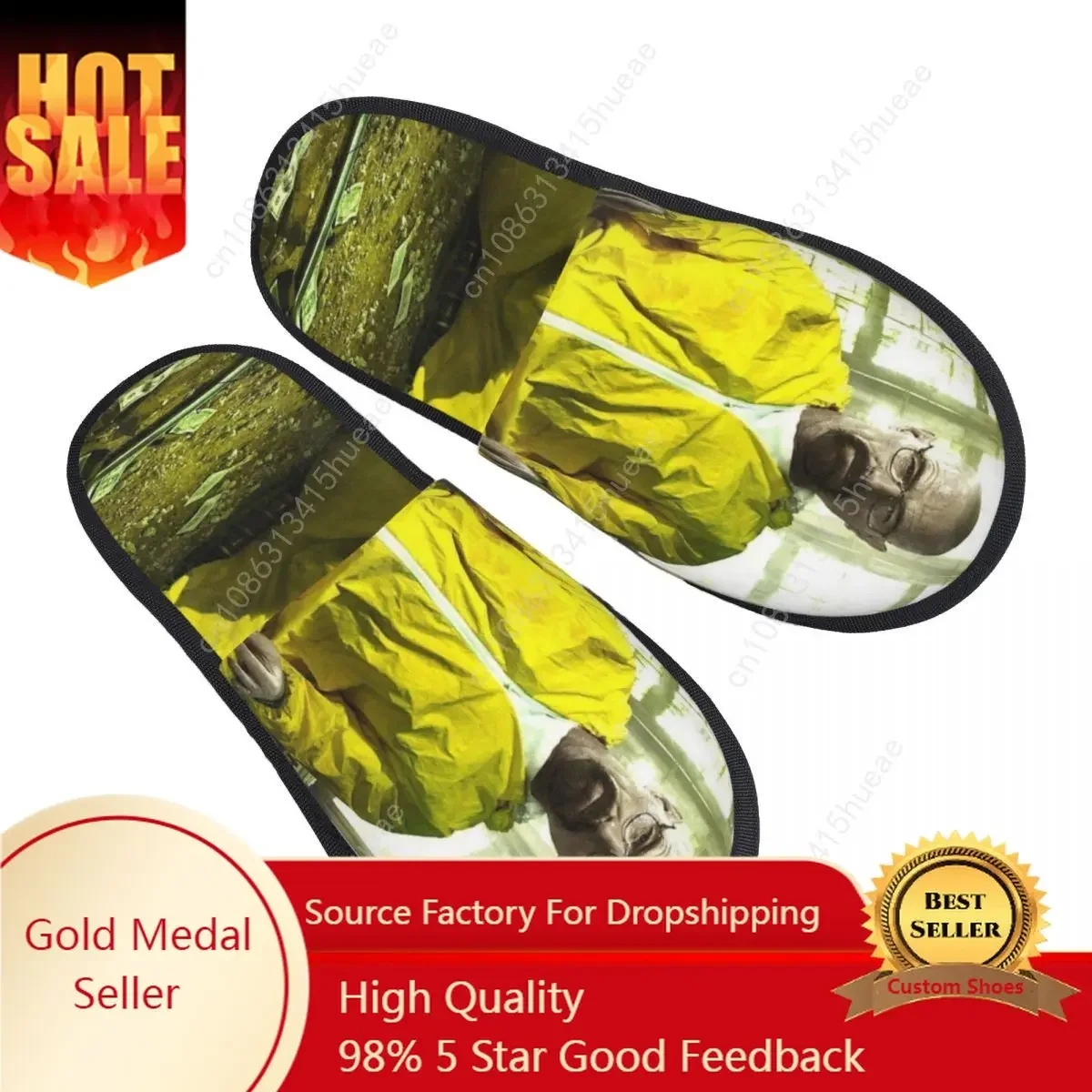 

Breaking Bad Walter White Guest Slippers for Spa Women Custom Print Heisenberg Tv Show House Slipper