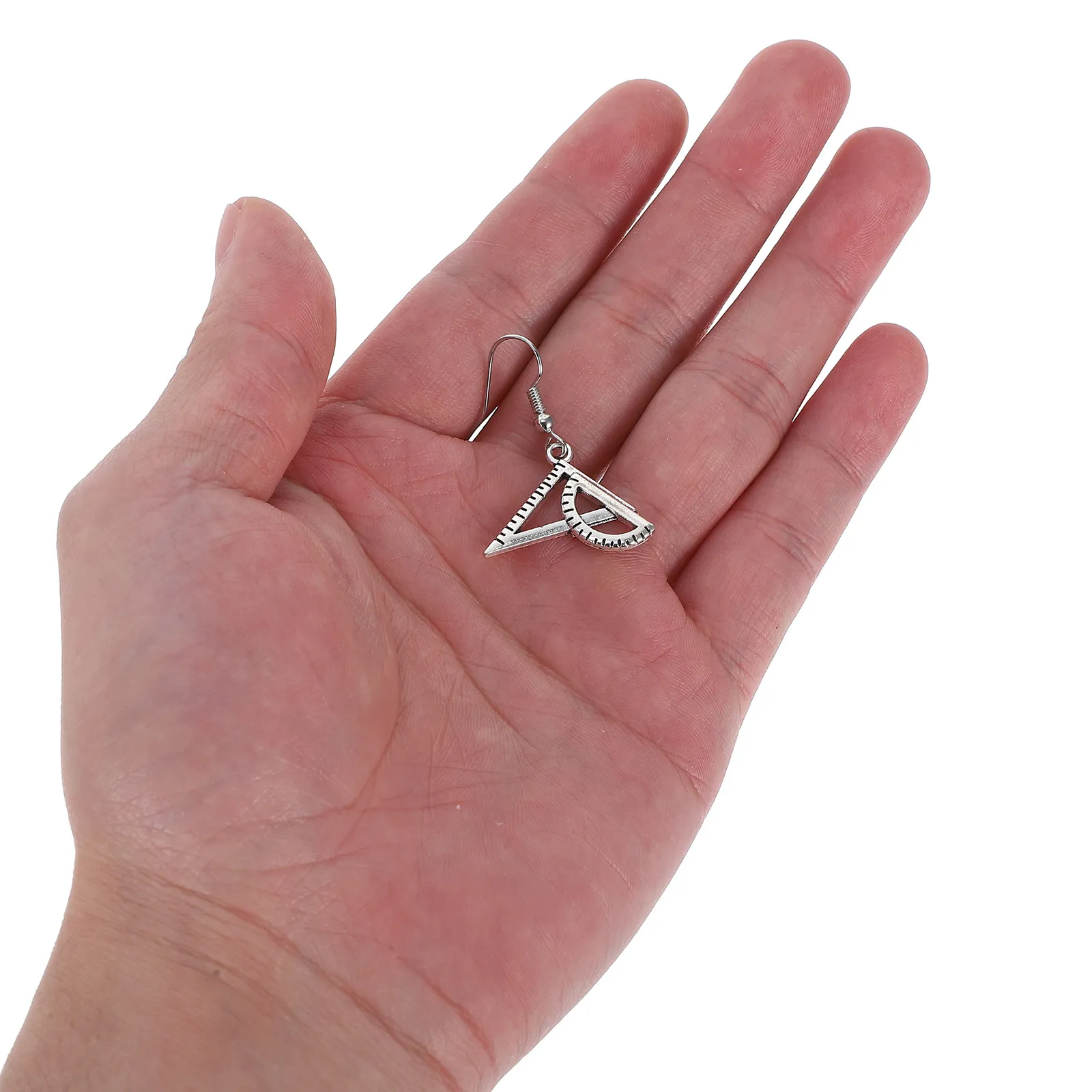 2Pairs Creative Architect Earrings Ruler Compass Dangler Earrings for Unique Jewelry Gift Casual Wear Birthday Graduation