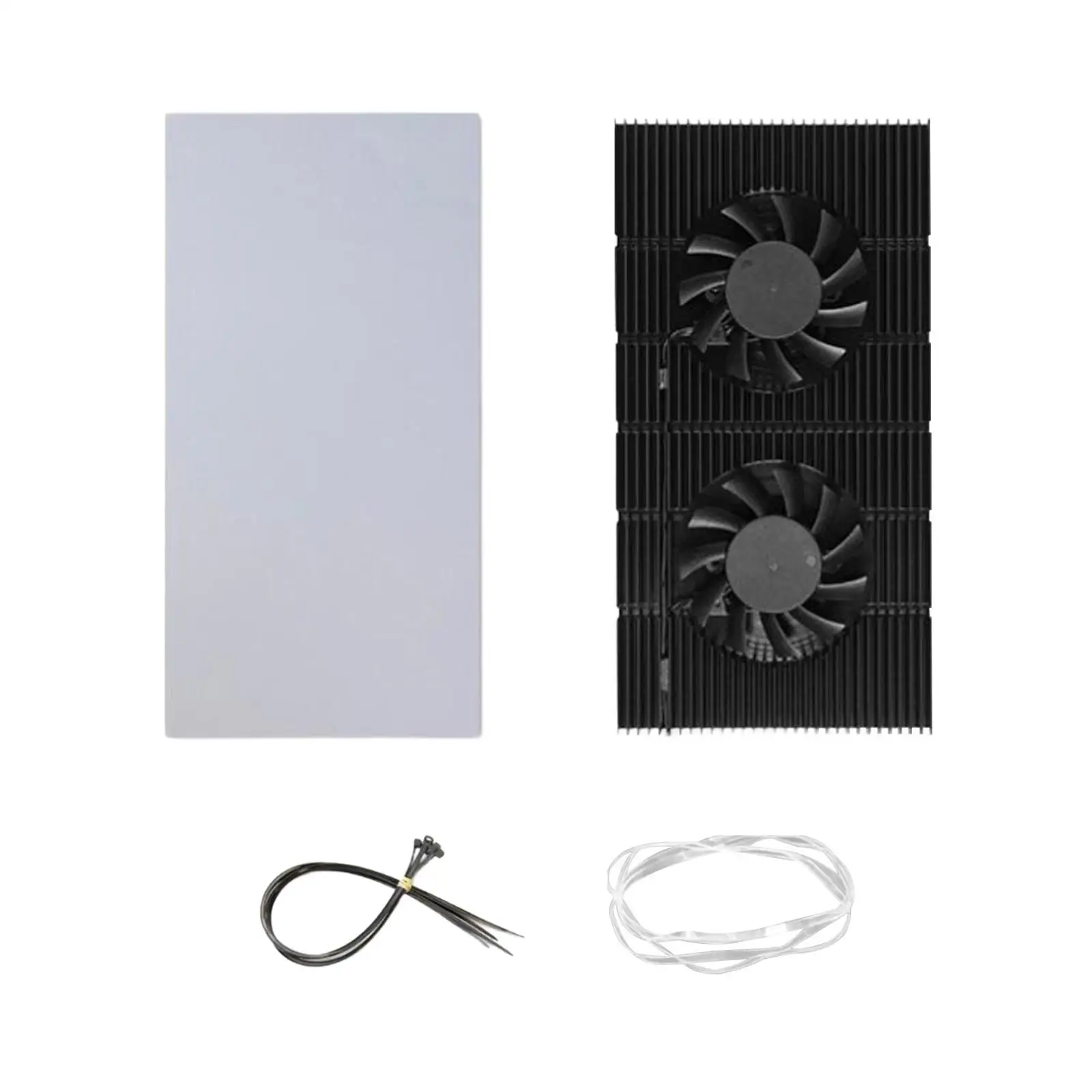 Graphic Card Backplane Dual Fan Heat Sink Aluminum for GPU Memory Cooling PWM Adjustable 4 Pin Low Noise