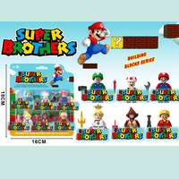 New Cartoon Mario Building Blocks Action Figure Cartoon Sonic Toy Bricks Assemble Educational Kid Toys Birthday Gift