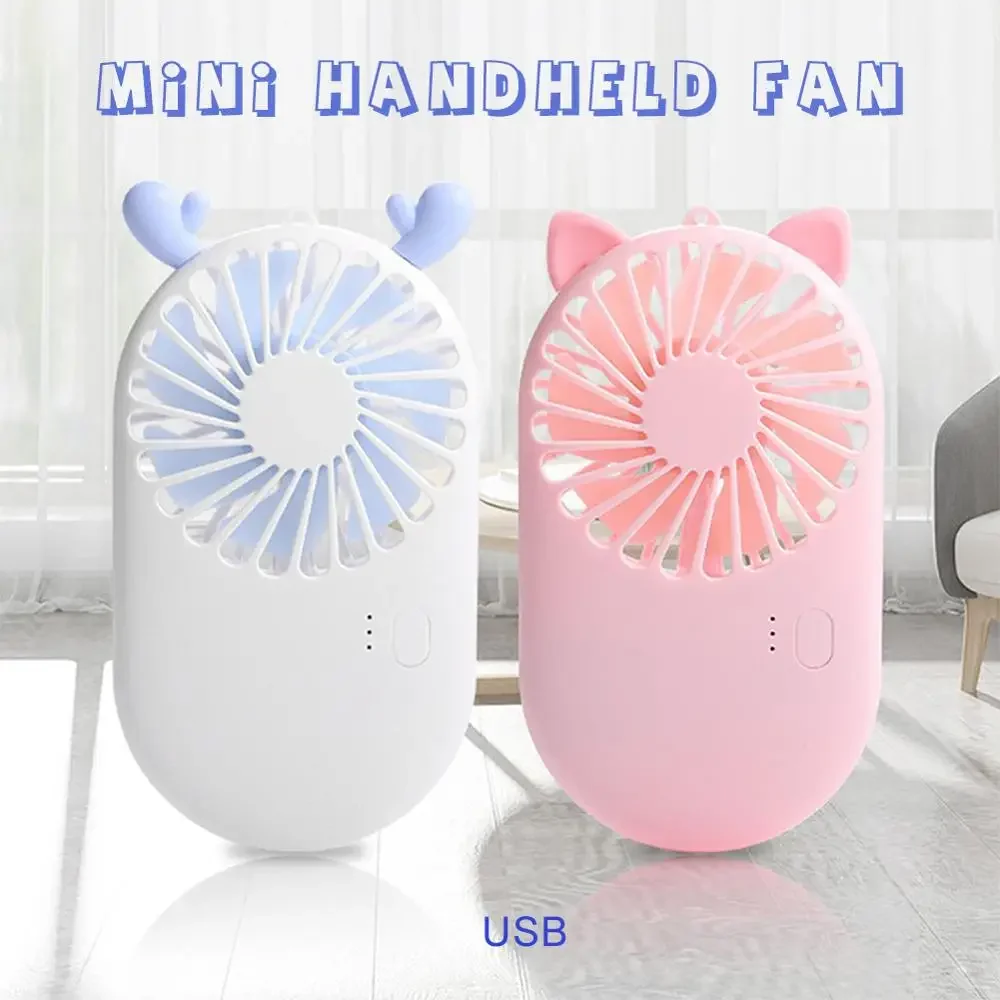 

Summer 1pc Cute Portable Mini Fan Handheld USB Chargeable Desktop Fans 3 Mode Adjustable Summer Cooler For Outdoor Travel Office