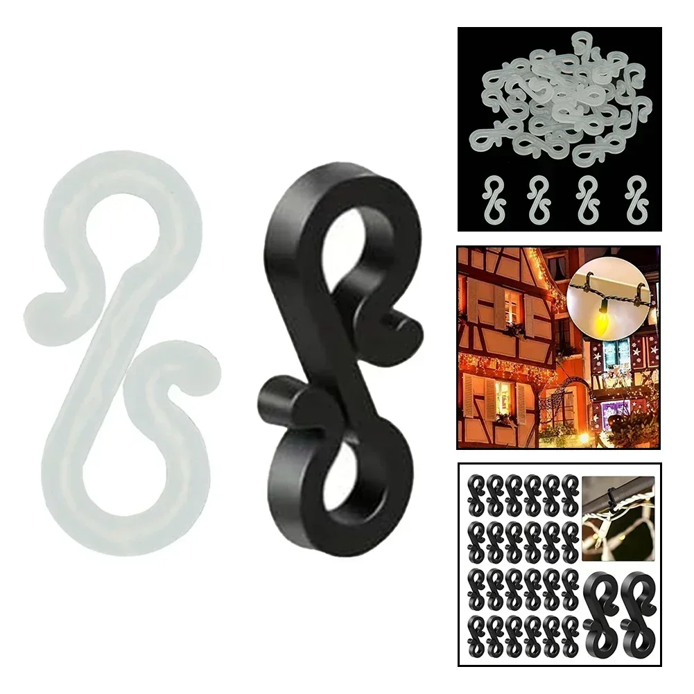 150 Pcs Multi-Purpose Hooks Light Gutter Hooks Outdoor Rope Lights Holder Christmas Fairy Light Decor S-shaped Clips Light Hook