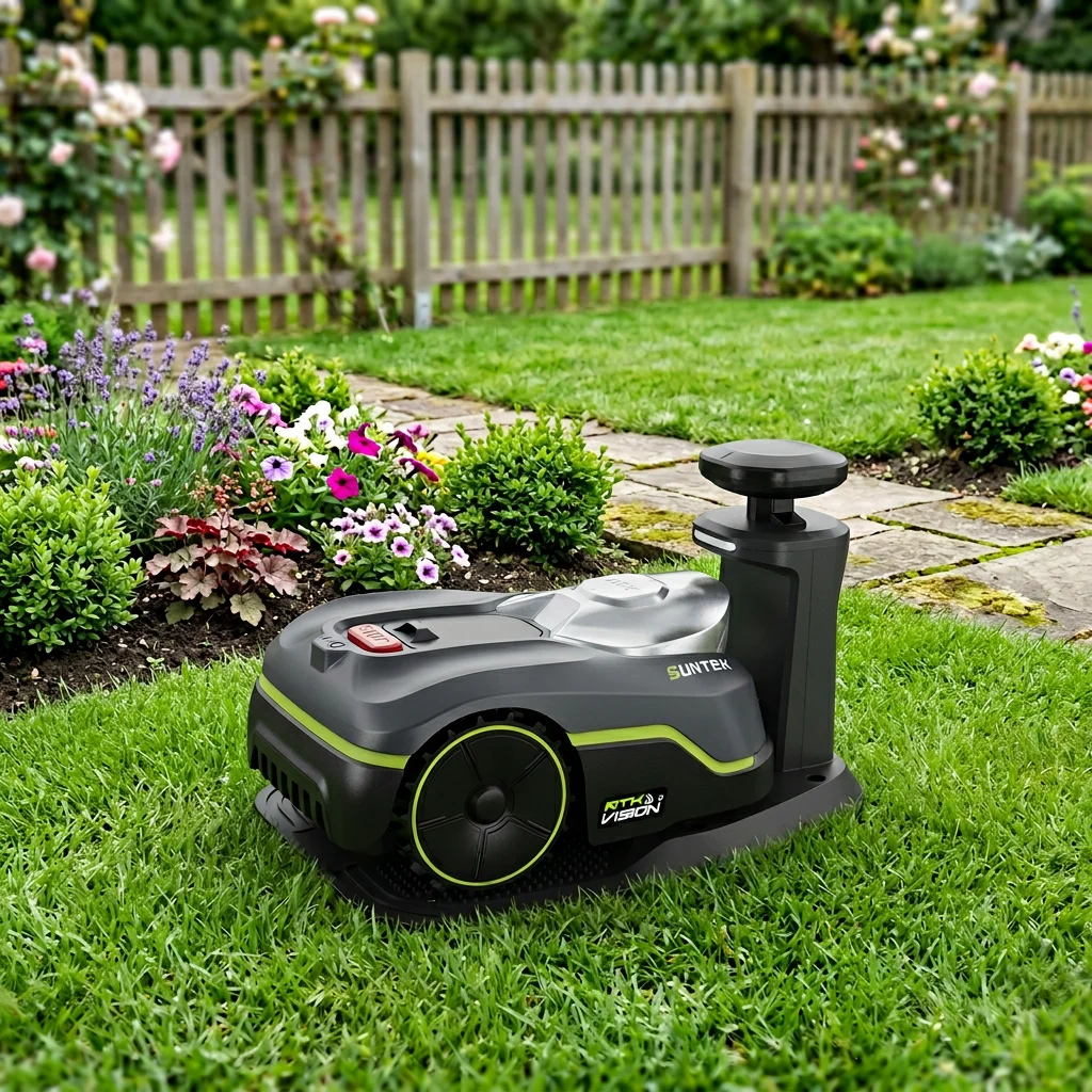 

Автоматическая беспроводная электрическая газонокосилка с нулевым радиусом поворота, самоходная, с GPS RTK, роторным ножом, для площади 1500 м²