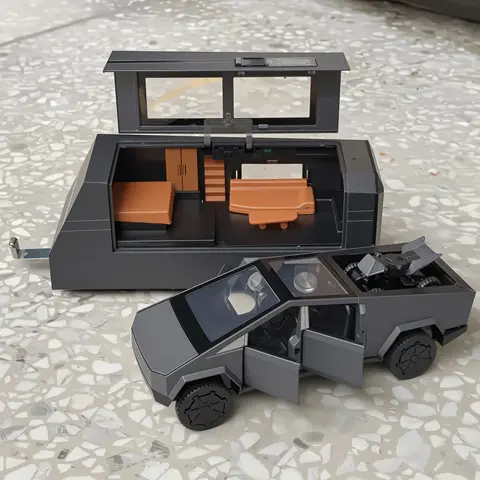 1:32 Cybertruck Toys Pickup Trailer Legeringsbilmodell Gjuten Metall Leksaks Terrängfordon Lastbilsmodell Ljud & Ljus Barnpresenter Pojke 10 best sales 1 styckgjuten lastbil i skala 32 - №6