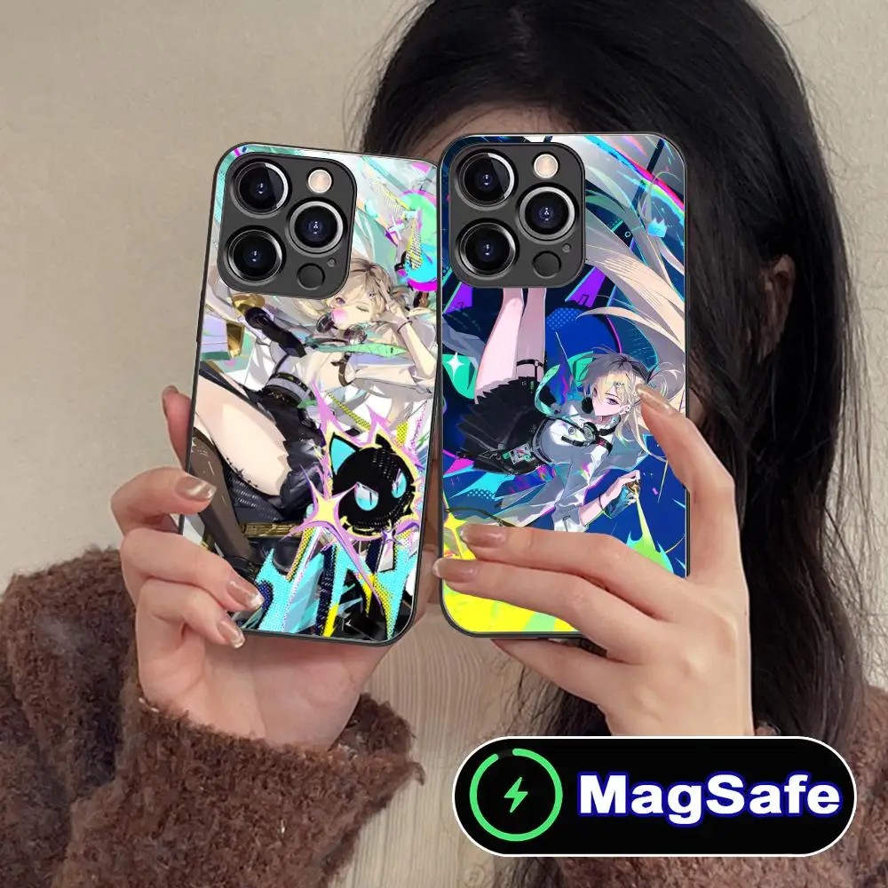 

Чехол для телефона Wuthering Waves Lynae для iPhone 17 16 15 14 13 12 11 Air Pro Max Plus Mini, стеклянный, цветной, с поддержкой MagSafe, красивый чехол
