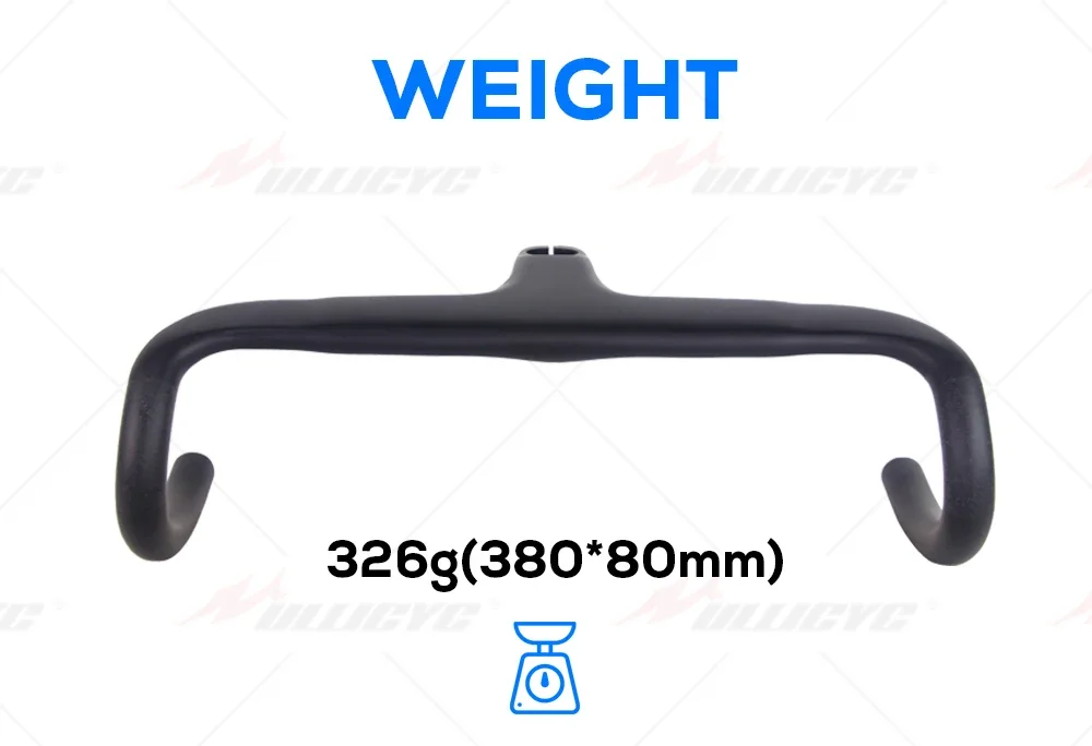 Logofreier Vollcarbon-Rennradlenker, integrierte Kabelführung, Distanzstücke inklusive. 28,6 mm Klemmdurchmesser, -10 ° Neigung – Detail 2